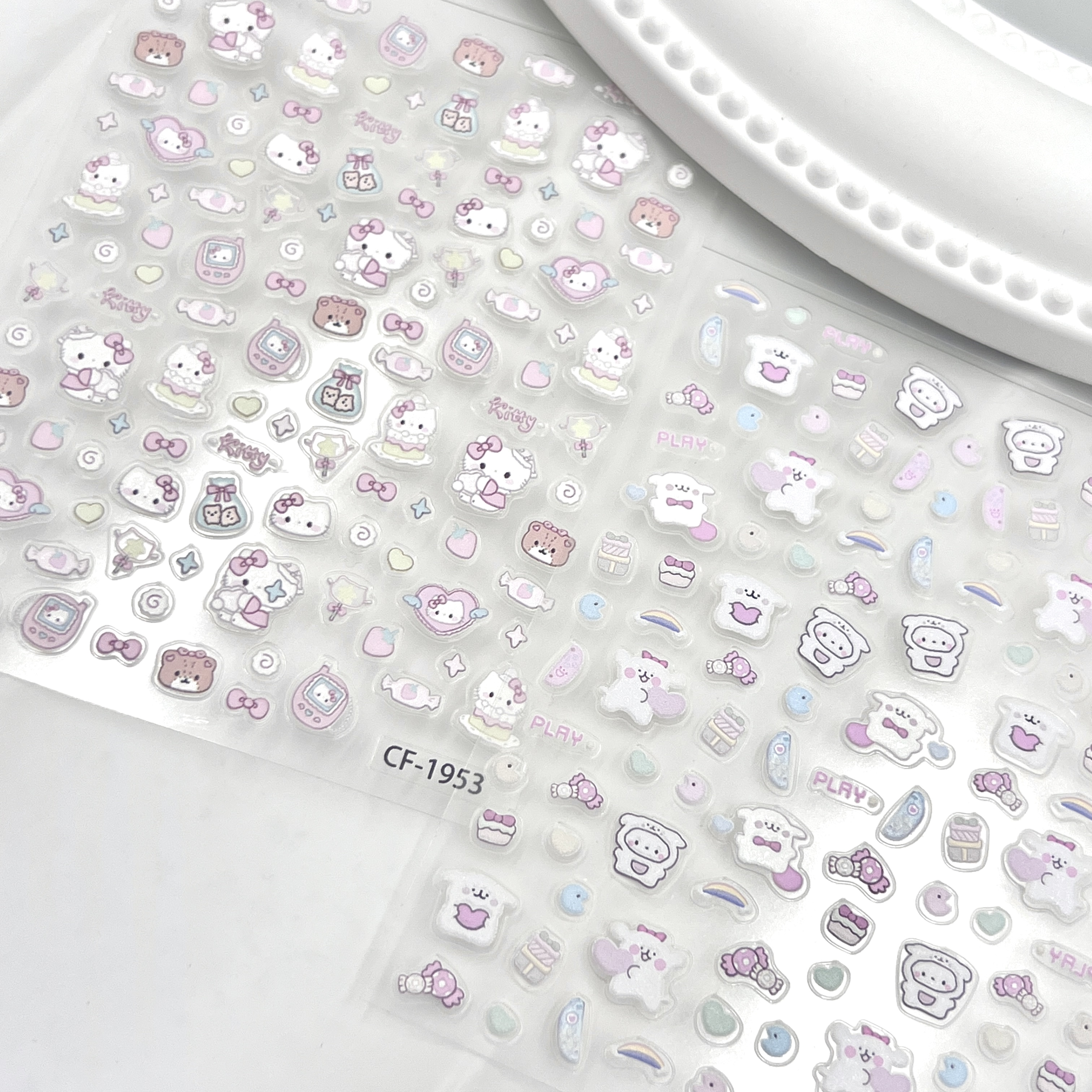 可爱卡通线条小狗美甲贴纸立体浮雕修狗手机壳水杯ccd装饰贴纸diy