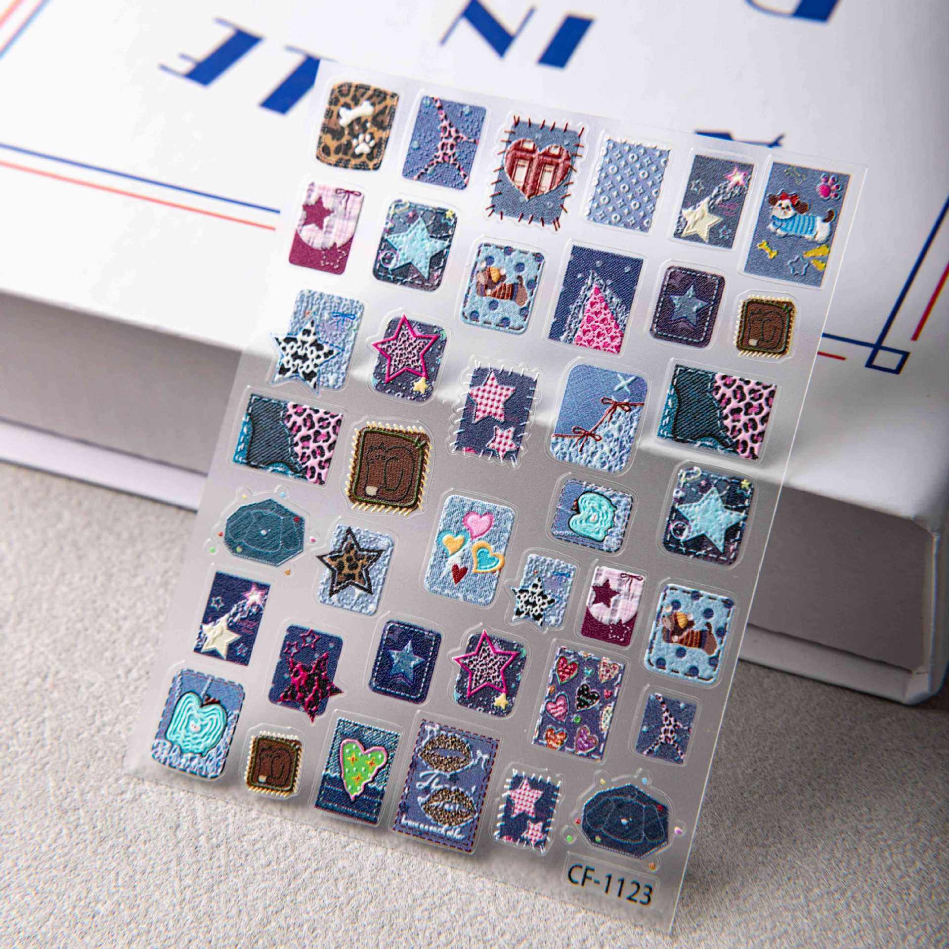 爆款ins复古韩系装饰复古牛仔画框浮雕立体美甲贴DIY平板装饰贴,彩妆/香水/美妆工具,美甲工具,淘宝优惠券,粉丝福利购,淘宝优惠卷