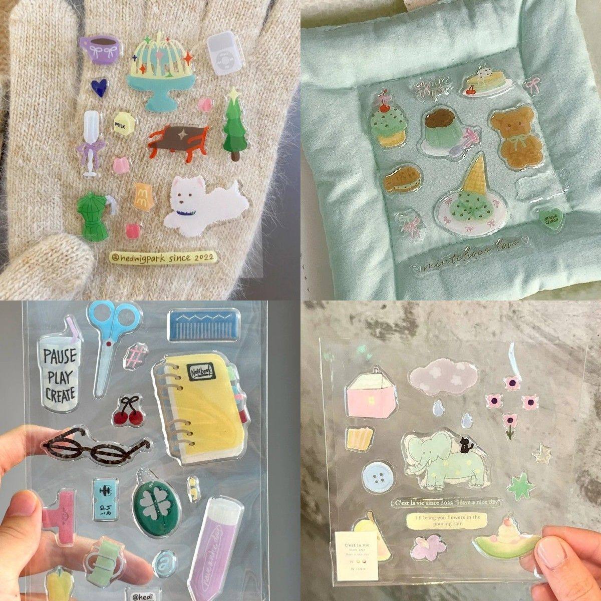 小红书ins同款可爱小熊小象果冻贴纸高颜值diy手机电脑手账,彩妆/香水/美妆工具,美甲工具,淘宝优惠券,粉丝福利购,淘宝优惠卷