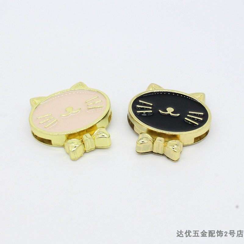 包包五金配件滴胶猫咪锁磁吸扣猫头锁包包五金配件锁扣金属背包扣