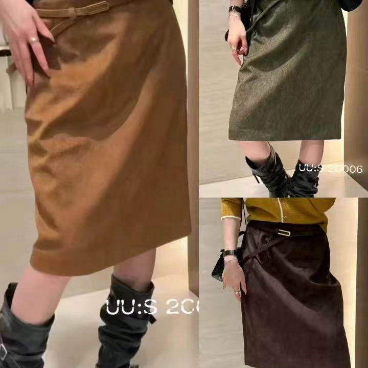 欧洲站2025春通勤高腰A字半身裙