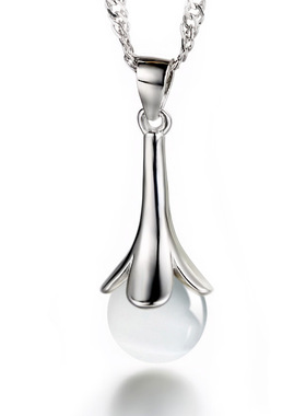 猫眼石花朵幸运银色饰品吊坠定制