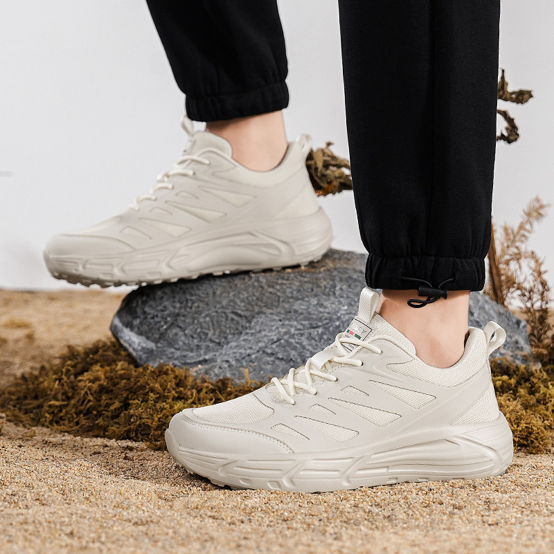 鞋子男爸爸款运动鞋不累脚防滑中年人休闲轻便鞋系带宽头男鞋软底