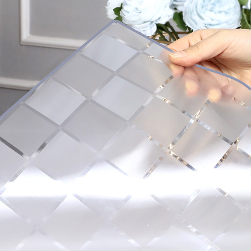 PVC方格环保无味茶几垫