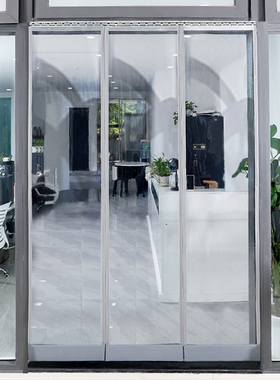 办公室免打孔透明玻璃隔断帘磁铁自吸空调门帘隔热挡风商用防冷气