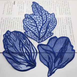 蕾丝刺绣贴订制花朵布贴补丁贴刺绣可缝贴片贴花蓝色网纱BABY同款