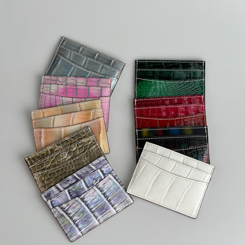 鳄女郎/HCP美洲鳄真皮一片式证件收纳包mini便携卡夹多功能多卡包