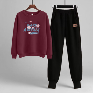 减龄时尚 女春秋大码 两件套 休闲卫衣运动套装 大牌出口清仓纯棉长袖