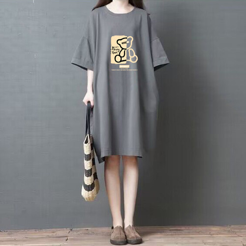 中长款t恤裙女连衣裙夏季