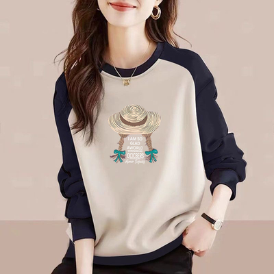 纯棉时尚长袖卫衣女秋气质上衣