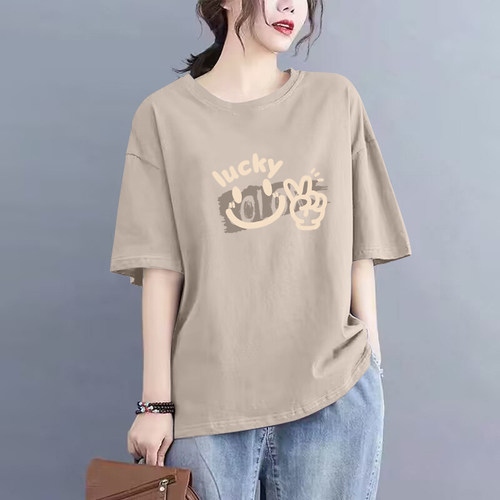 100%纯棉时尚气质短袖休闲上衣