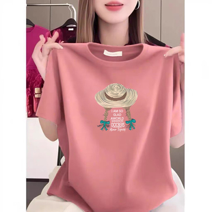 外贸出口清仓100%纯棉气质短袖 夏宽松休闲减龄上衣 T恤女2026新款