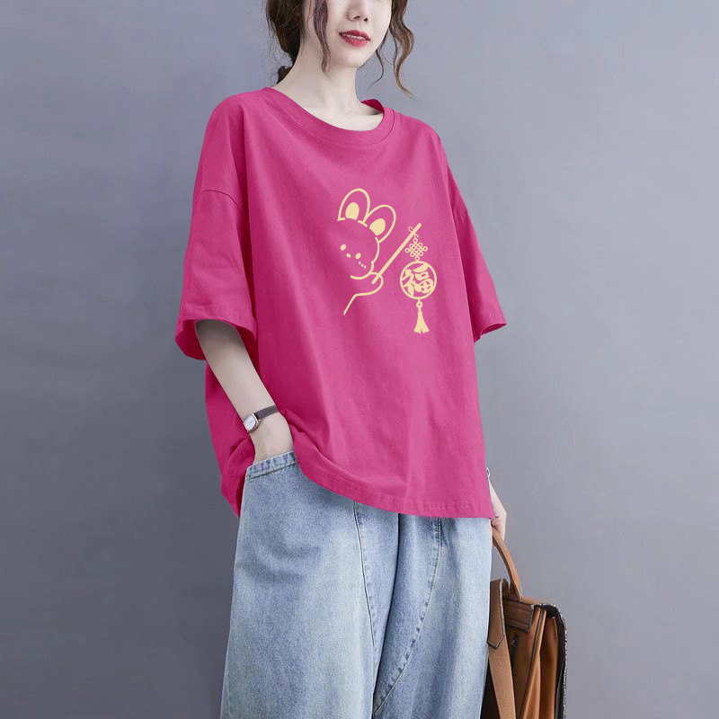100%纯棉夏季短袖t恤女士气质