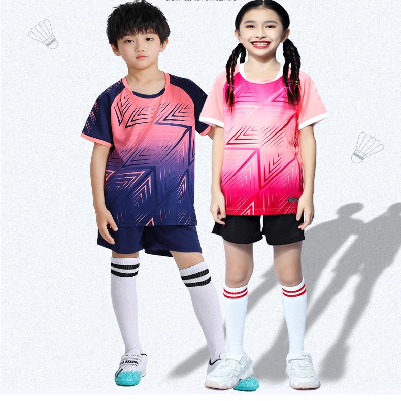 儿童羽毛球服套装训练服羽毛球运动服女童乒乓球衣短袖短裤网球服