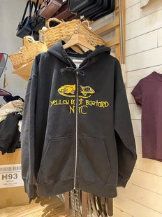 上衣女 复古蜥蜴图案刺绣字母拉链卫衣bm外套开衫 Brandy Girl美式