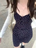 Brandy Girl美式 复古系带碎花吊带连衣裙bm休闲显瘦A字裙长裙女夏