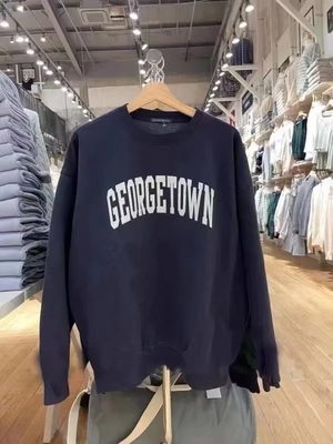 美式复古字母印花宽松套头卫衣