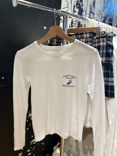 美式复古字母印花简约长袖T恤