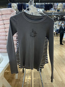 复古丘比特天使刺绣螺纹长袖 Brandy Girl美式 bm风t恤ins潮女