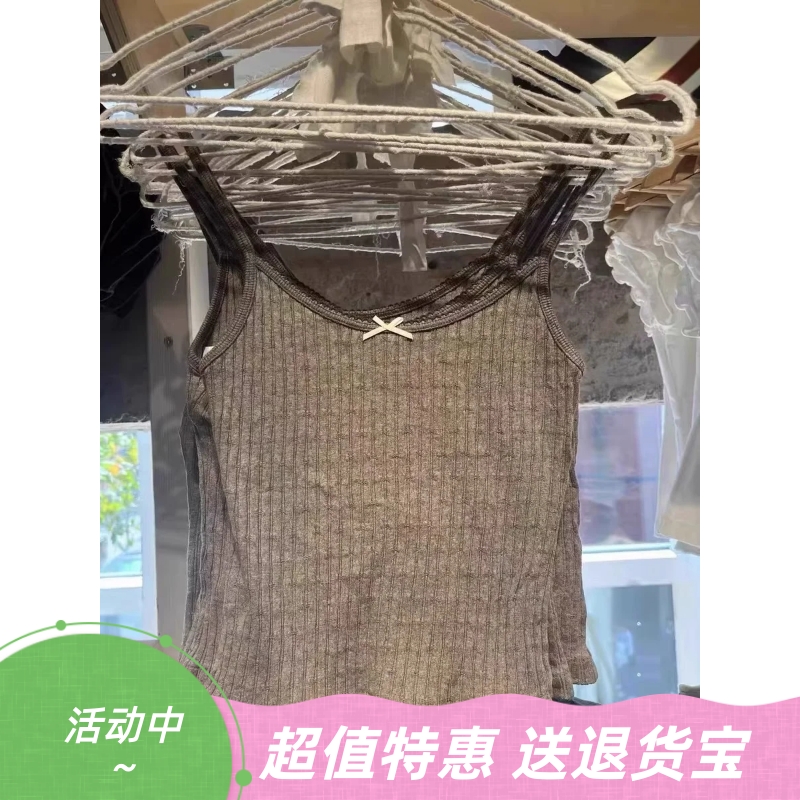 美式复古花边领蝴蝶结吊带