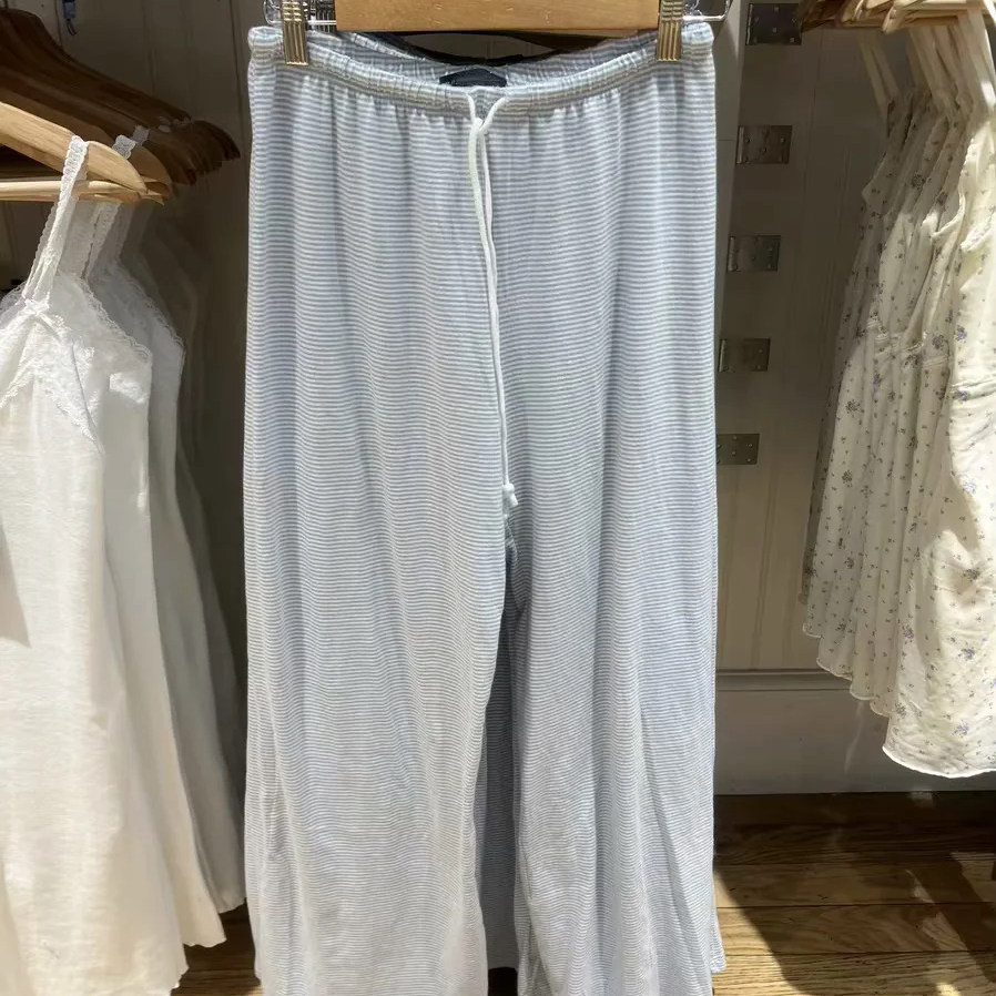 Brandy Girl美式复古辣妹条纹休闲裤bm宽松显瘦纯欲百搭阔腿长裤,女装/女士精品,休闲裤,淘宝优惠券,粉丝福利购,淘宝优惠卷