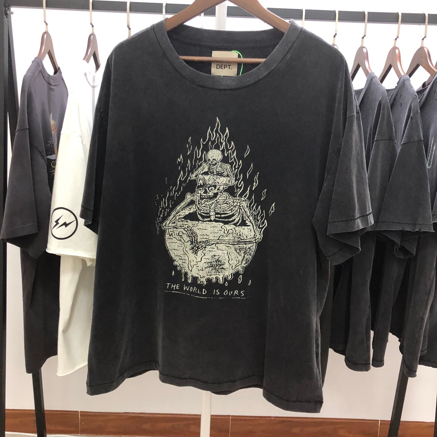 潮牌GALLERY DEPT 26SS 世界是我们的限定洗水做旧短T恤男女潮