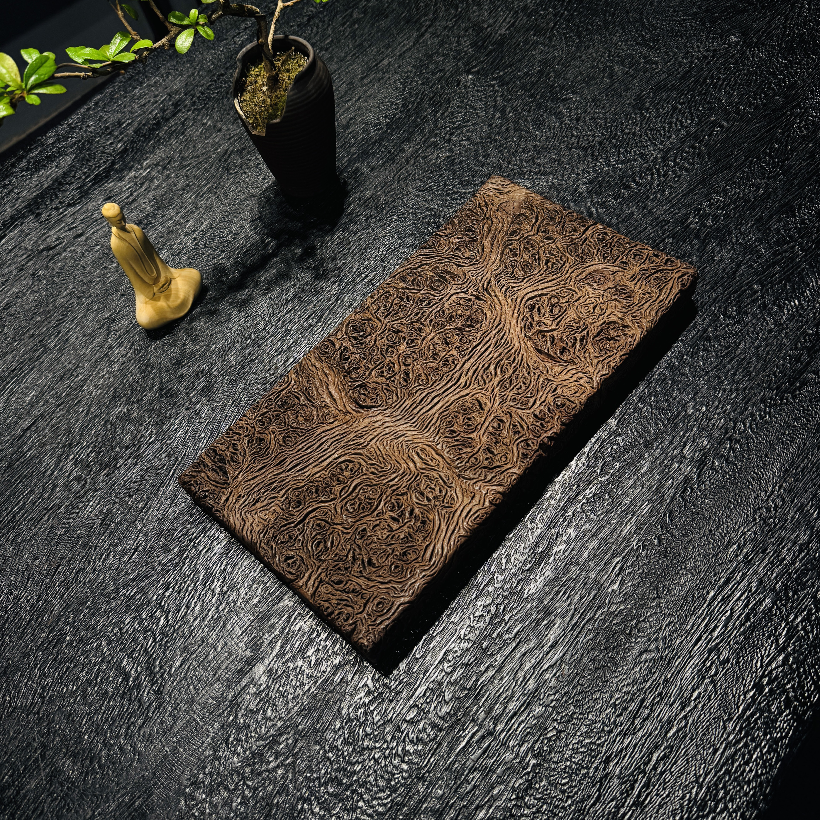 诧寂风铁栗木风化料纯实木整料全方意境家居干泡茶盘31×17×2.5