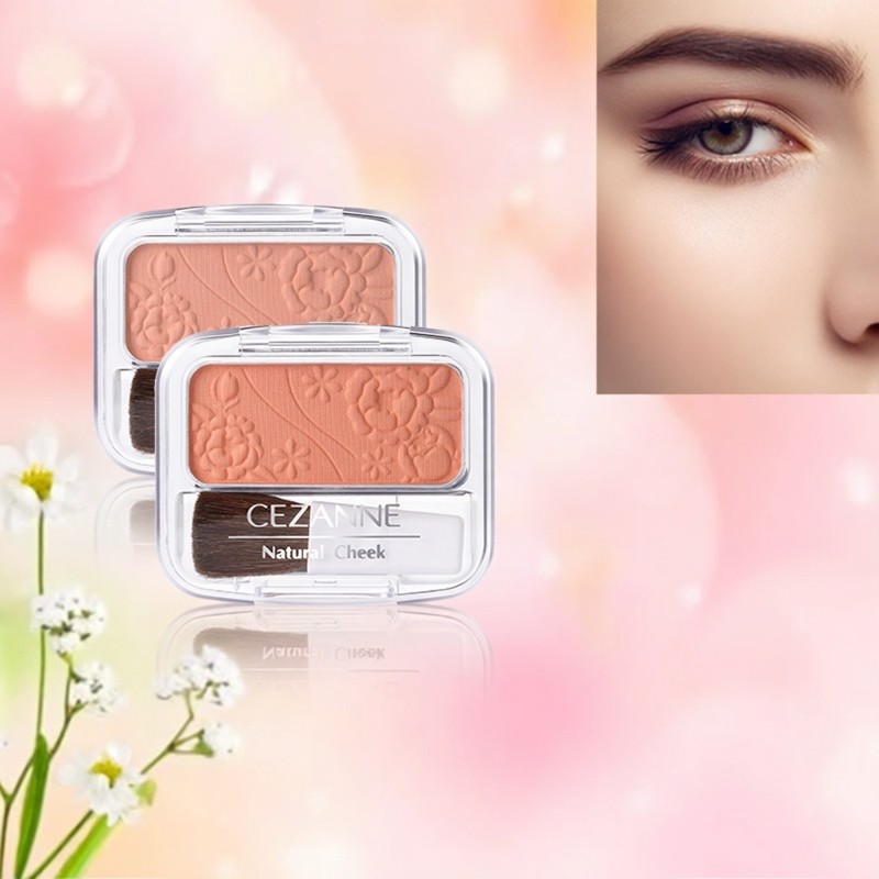 保税cezanne倩诗丽正品单色腮红学生日本进口橘色哑光胭脂平价女