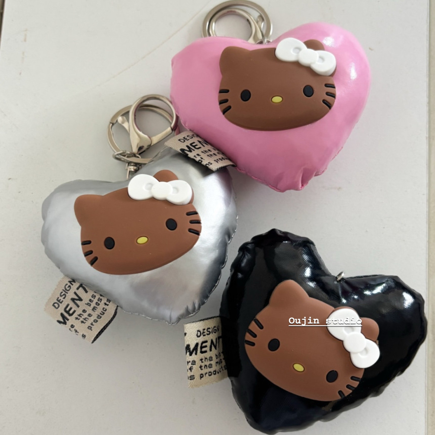 韩系ins小众Kitty爱心皮质钥匙扣