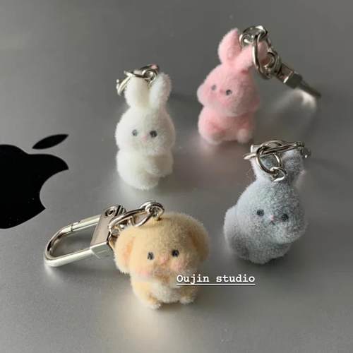 卡通植绒小兔子钥匙扣钥匙扣挂饰