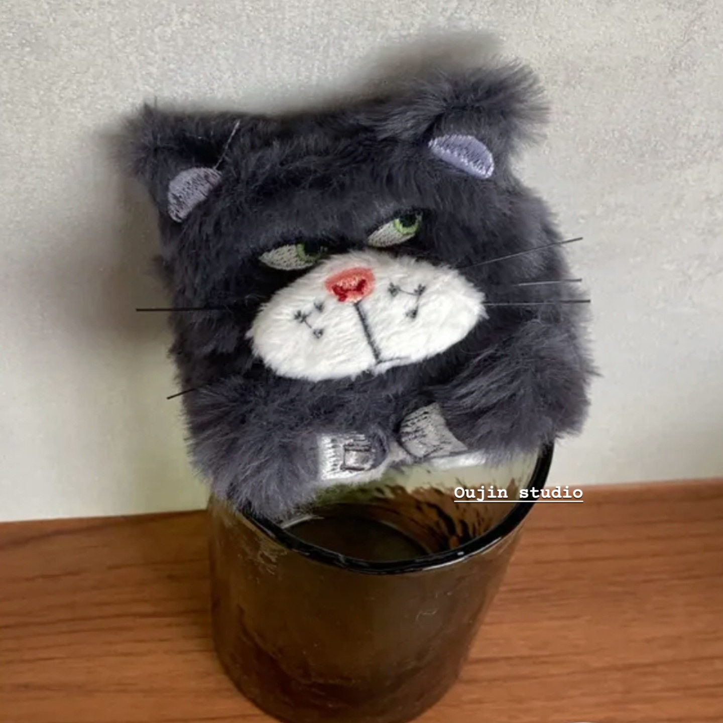 INS毛绒立体猫咪防摔耳机套