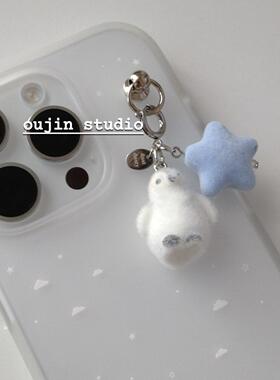 韩系ins小众设计可爱小动物企鹅植绒挂件适用iphone16promax/15pro/14/13苹果12雾面手机壳保护壳磨砂少女心