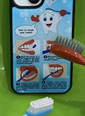 韩国小众ins博主同款好好刷牙黑边壳适用于iphone17/15pro/14promax/13/12/iphone16手机壳保护套黑边亚克力