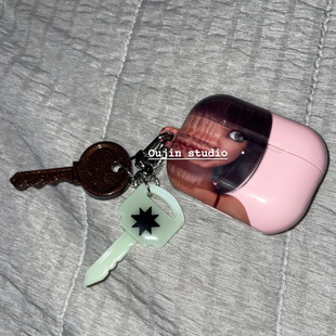 韩系insy2k搞怪像素女孩airpods耳机壳小众个性甜酷女孩适用韩国进口涂层菲林aripods pro2/3蓝牙耳机保护套