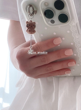 韩系ins风少女感可爱卡通猫咪粉波点蕾丝边适用iphone17/16promax/15pro/14/13苹果磨砂透白软壳手机保护套