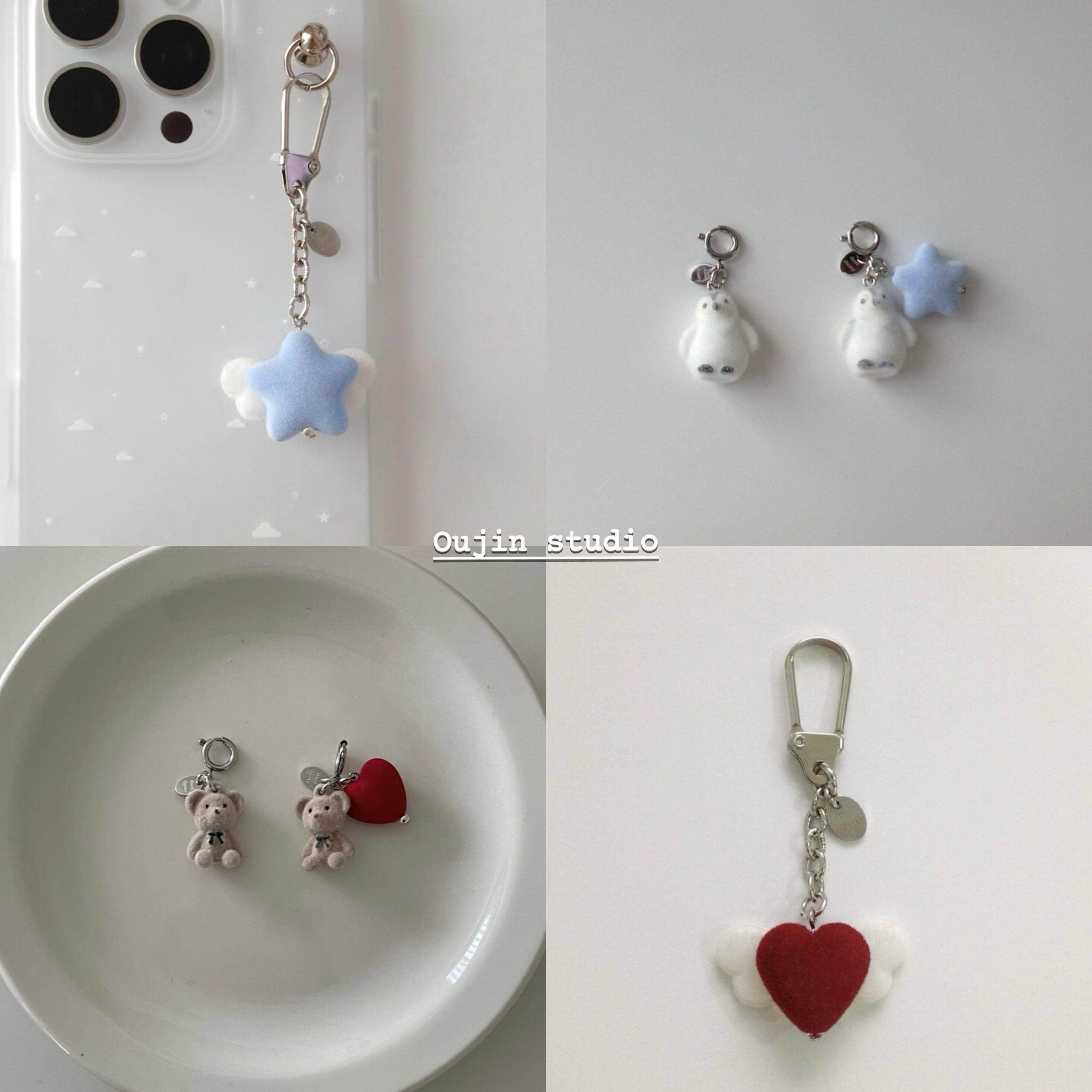 韩系ins同款小众设计高级感复古红色爱心桃心aripods挂饰钥匙扣,服饰配件/皮带/帽子/围巾,钥匙扣,淘宝优惠券,粉丝福利购,淘宝优惠卷