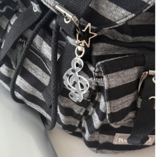 韩系ins风简约高级感波点星星五线谱包包挂件音乐符号艺术生配饰
