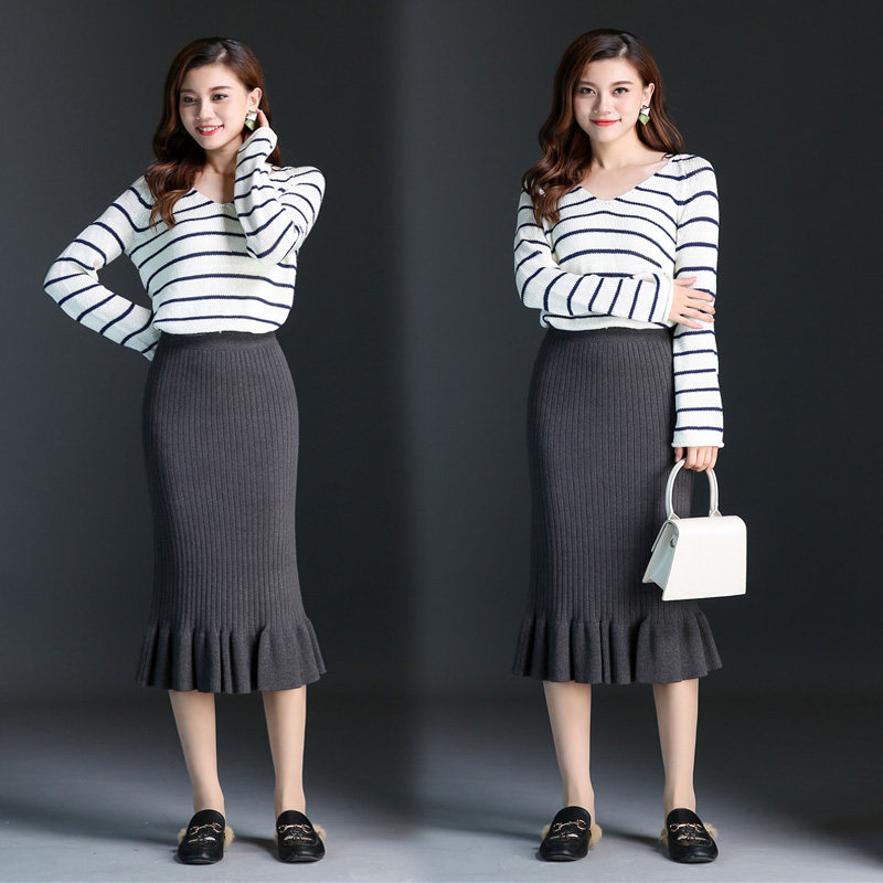 new pattern Autumn and winter lady Boutique knitting skirt The dress Fishtail skirt Skirt Autumn and winter Body skirtin the Women's clothing/Boutique , Skirts  category - from Buy2taobao.com to provide professional Taobao agent buy service