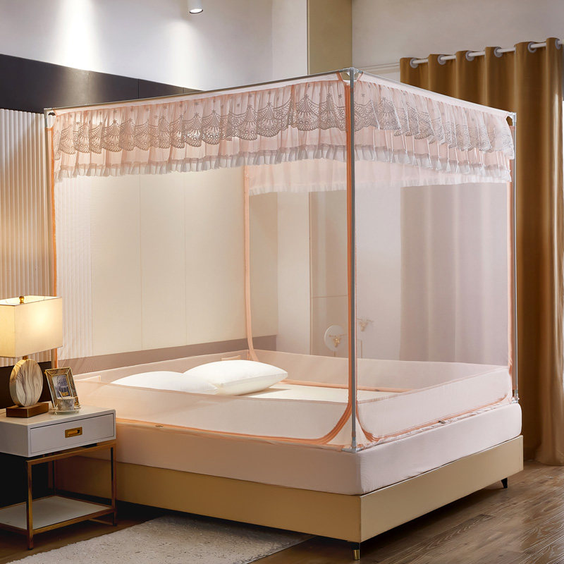 2025高级家用古风婚房U型拉链轻奢蚊帐单层简约民宿卧室可拆卸
