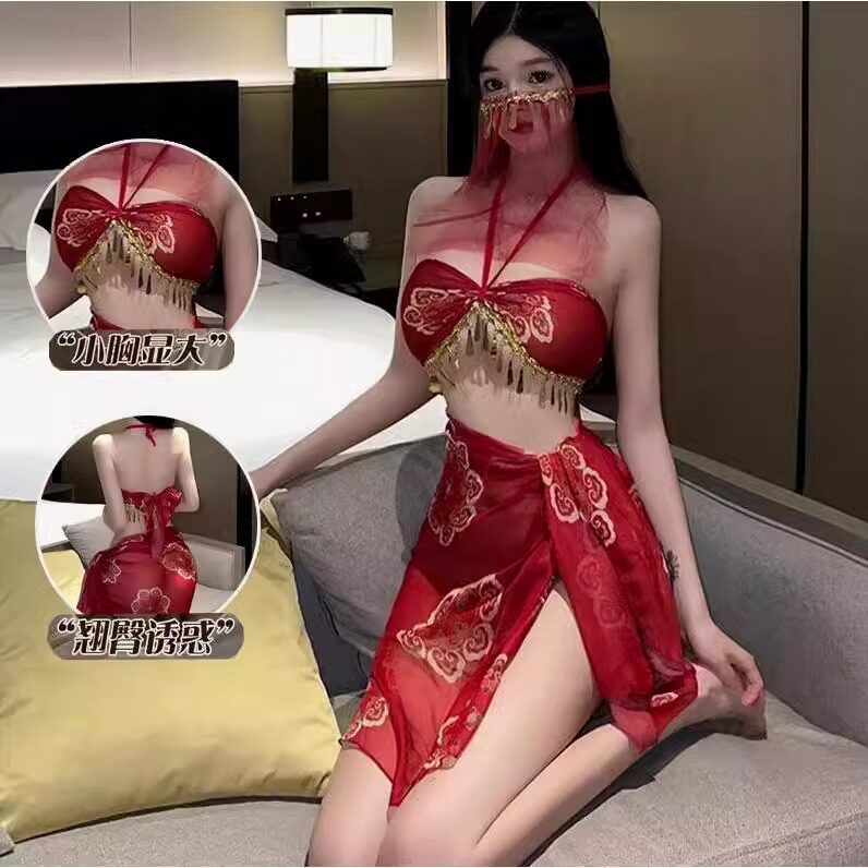 趣情内衣2024冬季新款性感旗袍大码免脱包臀裙诱惑丝袜女秘书制服