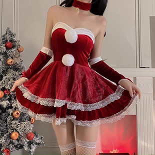 性感暗示趣情内衣圣诞节cos装刺激连体衣秋冬天战袍诱惑免脱制服