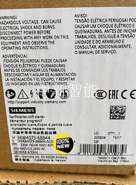 3RW4073-6BB44西门子/软起动器S12230A