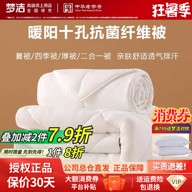梦洁纯棉四孔冬季加厚暖秋厚被芯