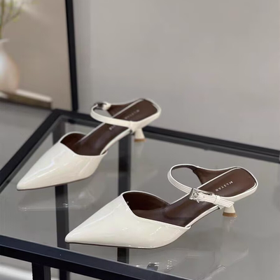 2514百搭风尖头包头细跟女款夏季外穿时尚半拖单鞋