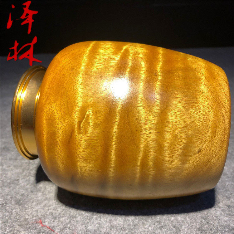 小叶金丝楠木茶叶罐小叶桢楠储蓄罐实木整料挖空工艺礼品饰品摆件