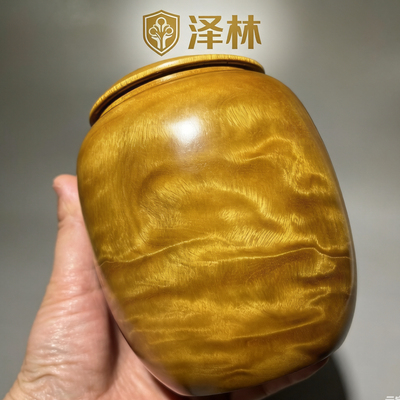 正宗小叶金丝楠木茶叶罐实木老料整料挖空金丝楠木储蓄罐家居饰品