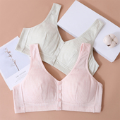 文胸全纯棉大罩杯无海绵背心式 前扣少女加大码 薄款 无钢圈学生内衣