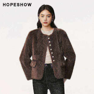 【日常价】红袖冬新款女装皮毛一体仿水貂环保短皮草