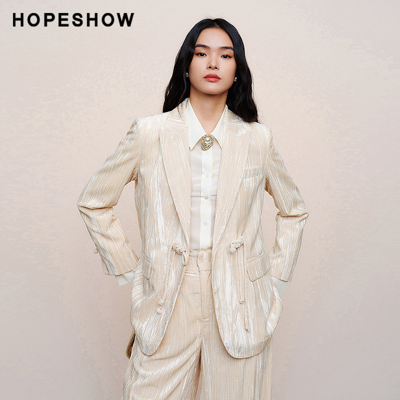 【日常价】红袖春款女装肌理感中式盘扣正肩西装外套,女装/女士精品,西装,淘宝优惠券,粉丝福利购,淘宝优惠卷