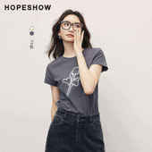 女装 玫瑰剪影印花圆领套头T恤 秋季 新款 日常价 红袖